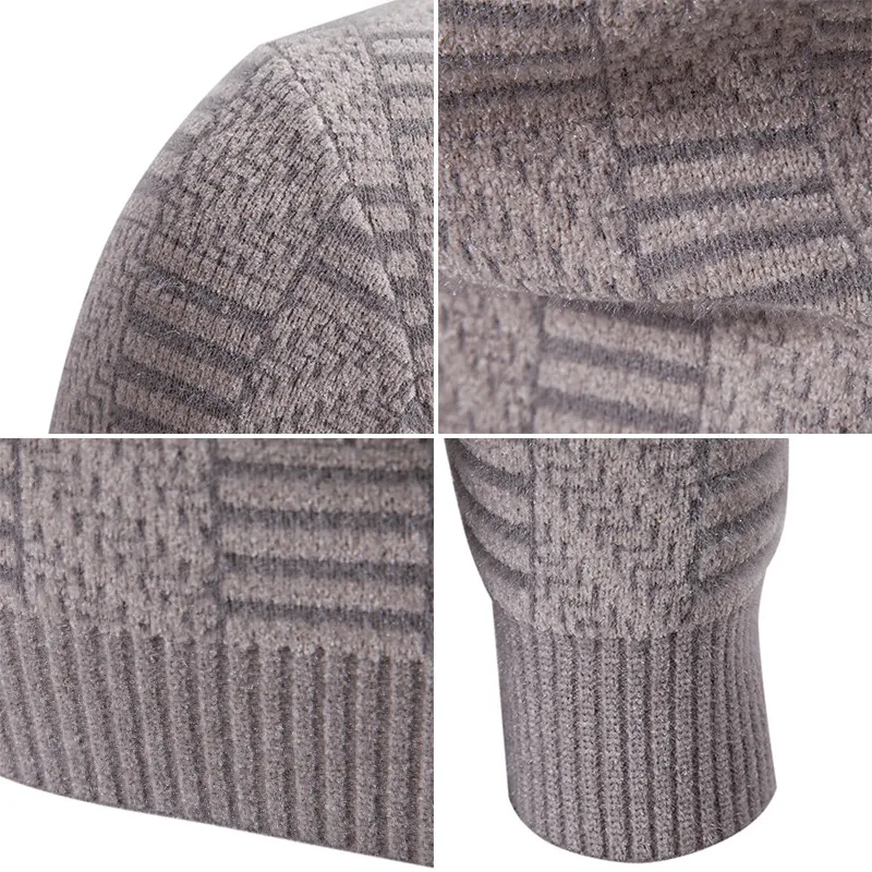 سترة محبوكة كبيرة الحجم للرجال للشباب لعام 2025 كاجوال طويلة Sve f بياقة عالية ملابس تريكو مرنة غير غرق للرجال