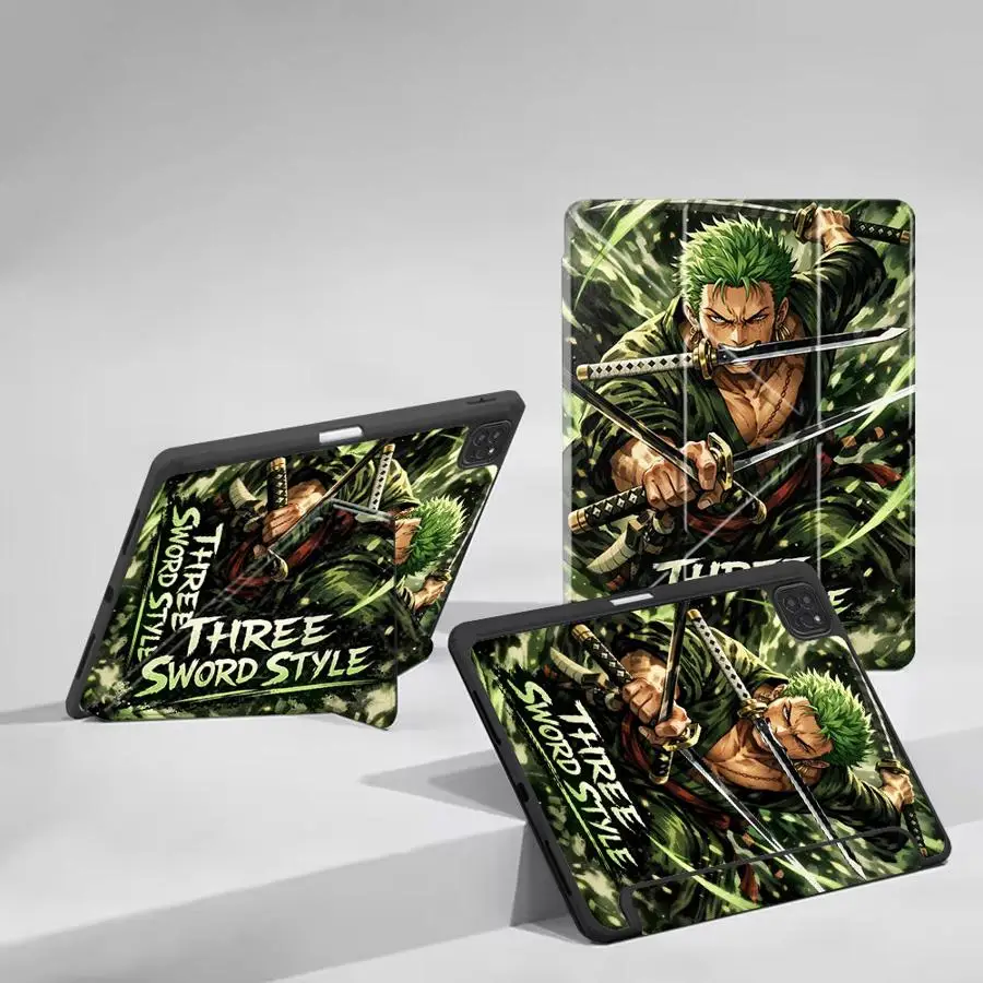 

One Pieces Anime Zoro Holder Cover Tablet Case For iPad Pro 2025 Pro 11 10 9 8 7 th 12.9inch Mini 6 7 Air 4 5 M3 M2 M4 11inch