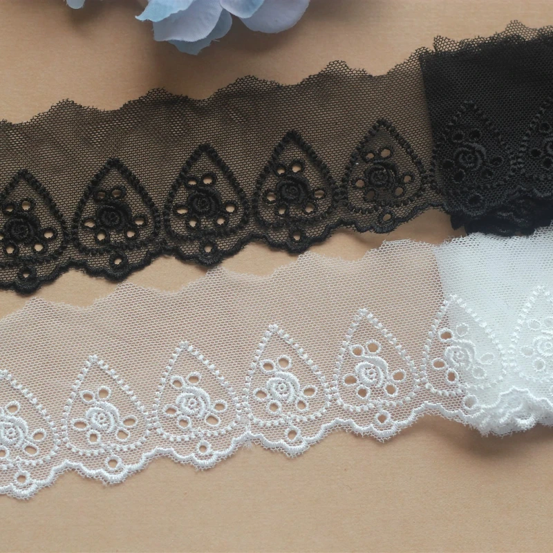 

3 Yards Embroidered Tulle Trim DIY Dress Sewing Crafts Soft Mesh Embroidery Lace For Lingerie Underwear Fabric Craft Accessories