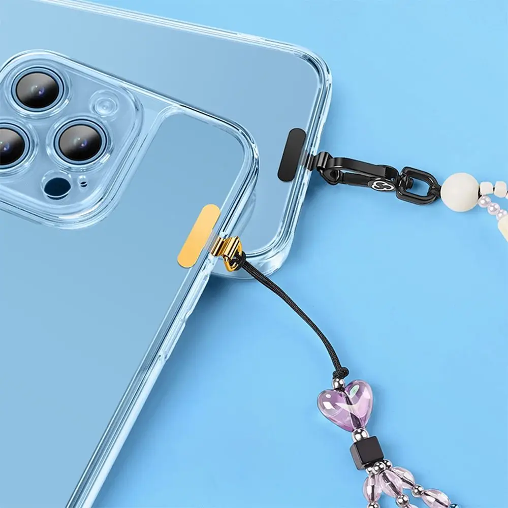 초박형 휴대폰 끈 탭 낙하 방지 금속 휴대폰 끈 패치 스냅 스트랩 분실 방지 휴대폰 케이스 걸이 로프