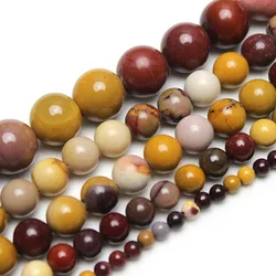 Natural Stone Mookaite Egg Yolk Loose Beads 4 6 8 10 12MM Fit Diy Bracelet Necklace For Jewelry Making Wholesale