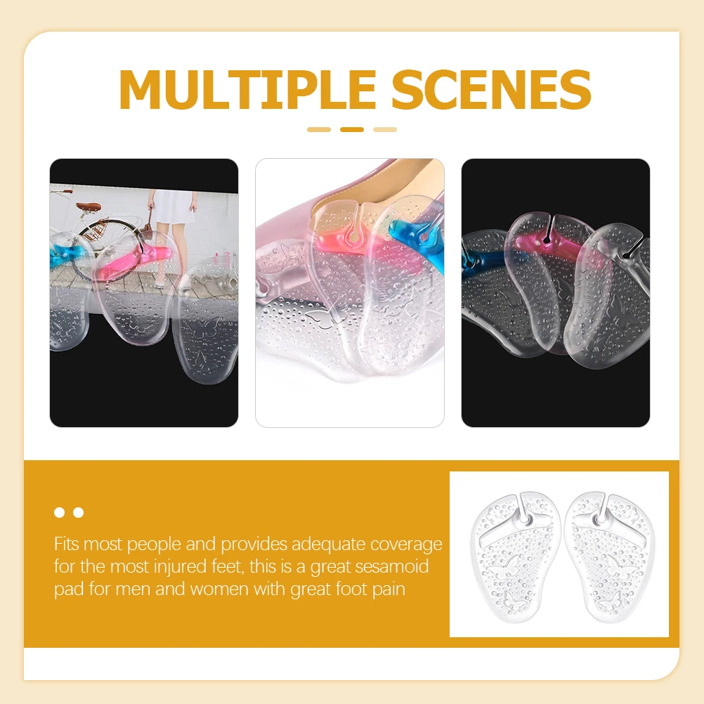 

6pcs 6 Pairs Gel Forefoot Cushions Sandals Insoles Toe Protectors Shoes Grip Pads Shock Absorption Pain Relief Sticky