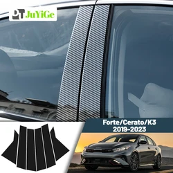 Glossy Black Carbon Fiber Window Door Deal B C Pillar Post Cover Sticker For Kia Forte Cerato K3 2019-2023 2020 2021 2022