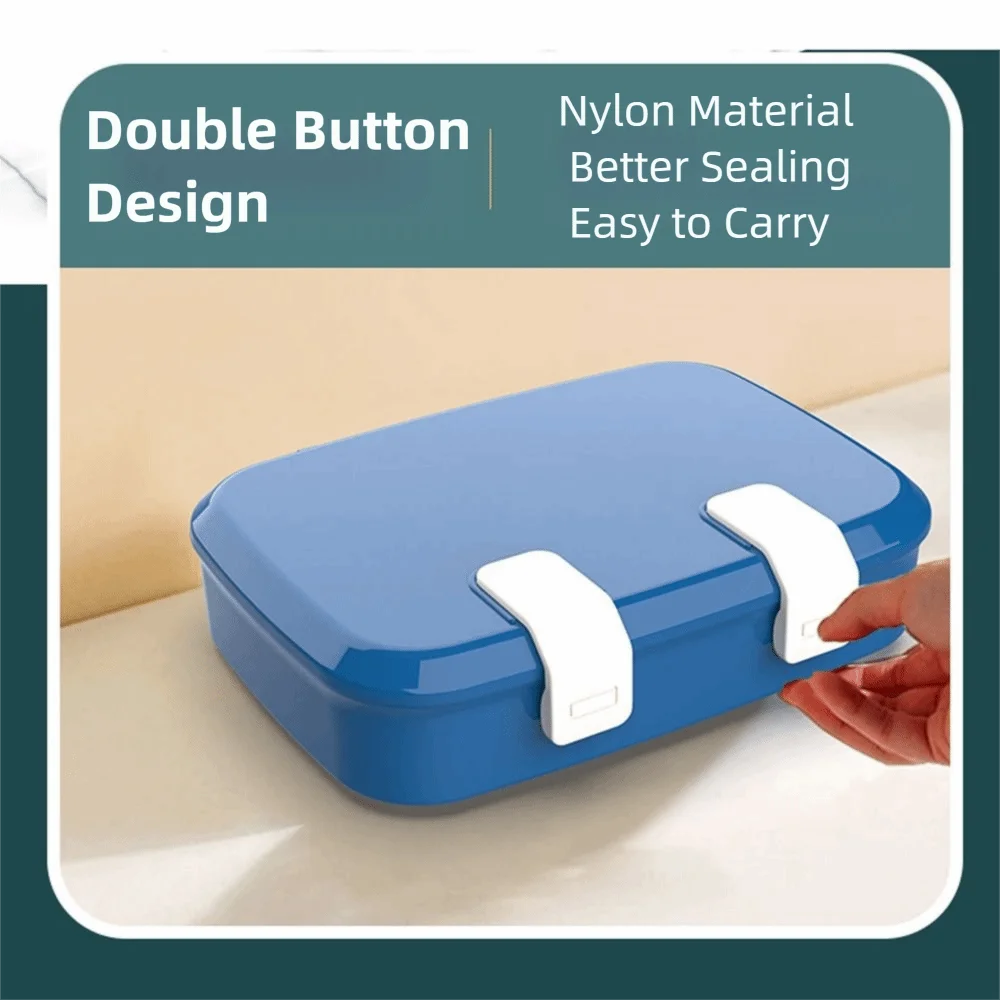 

Контейнер для обеда, герметичный портативный ланч-бокс, 3 сетки, многоразовый контейнер для хранения продуктов с ручкой, 800 мл, коробка для закусок, еды на открытом воздухе