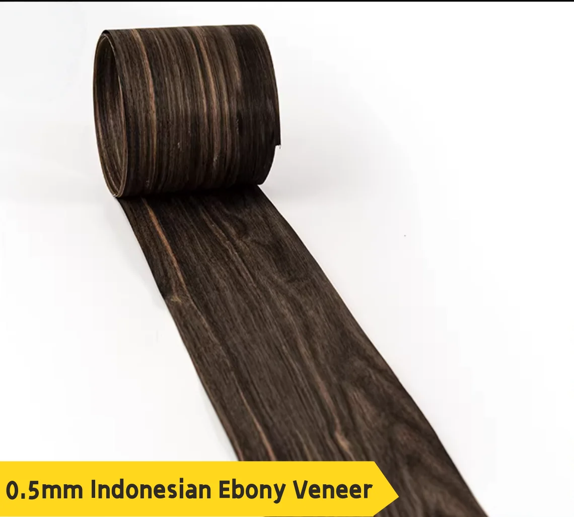 

1pcs 0.5mm Natural Indonesian Ebony Wood Veneer Sheets-length:0.9meters width:15cm