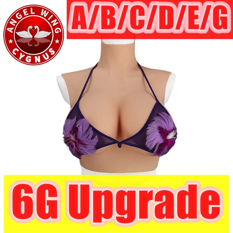 

New 6G Upgrade High Collar Neck Fake Artificial Boob Realistic Silicone Breast Forms Crossdresser Shemale Transgender Drag Queen