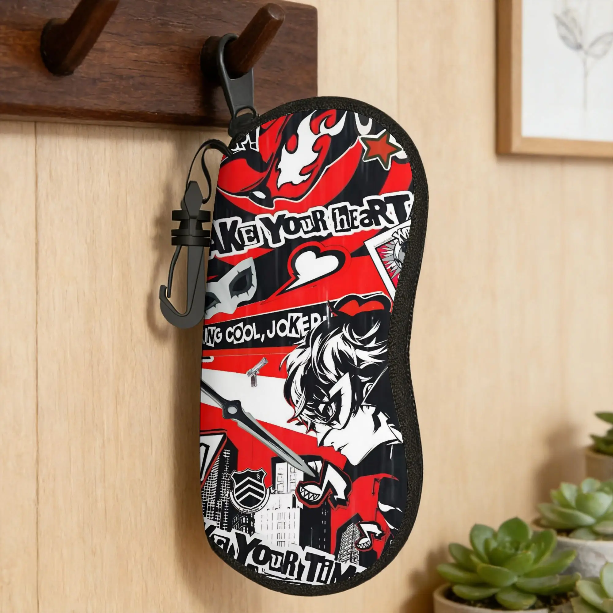 Anime P-Persona 5 Glasses Case Men Women  Sunglasses Case Classic Zipper Eyewear Box Outdoor Eyeglass Cases Cover