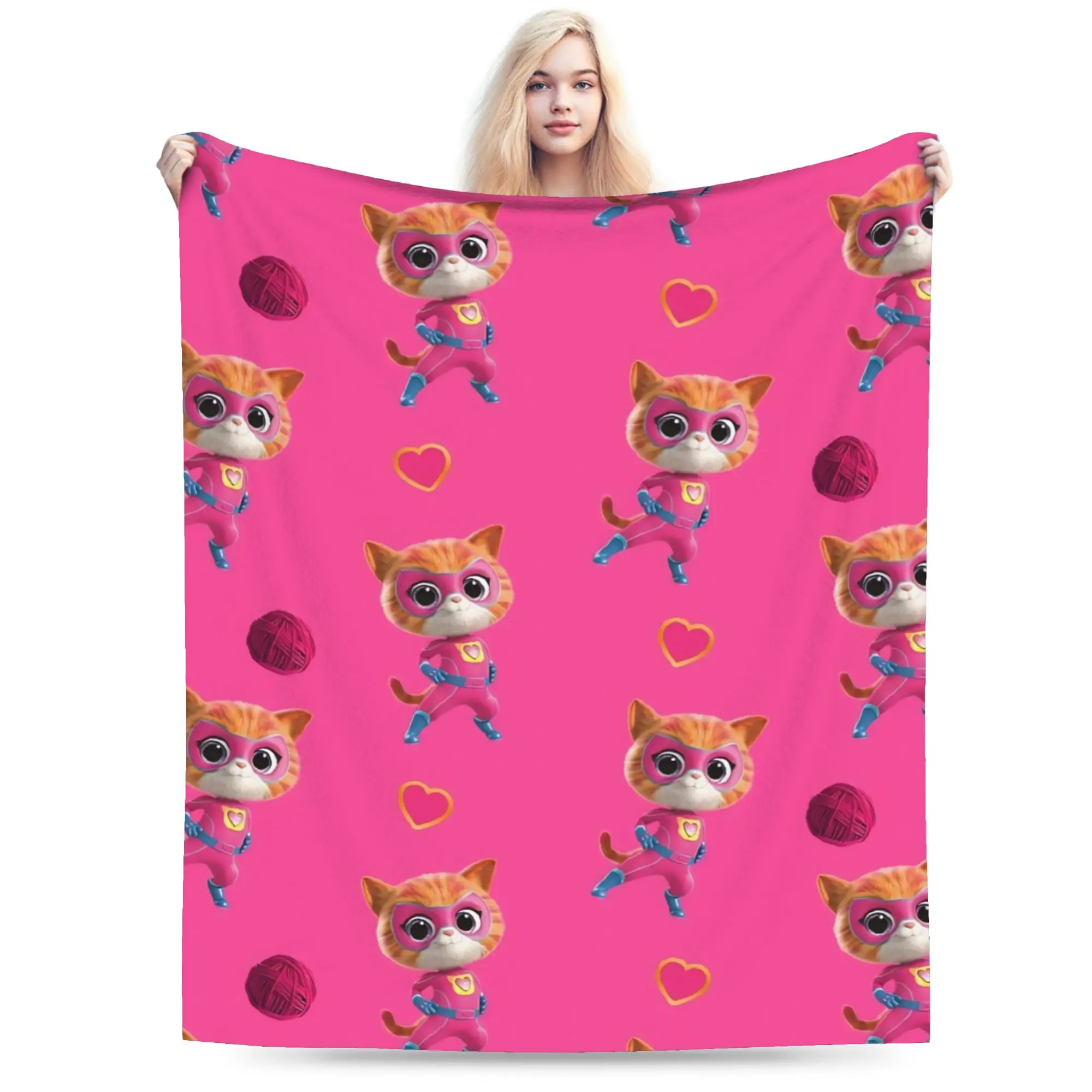 

Одеяла SuperKitties, флисовые уютные мягкие пледы для покрывала в спальне