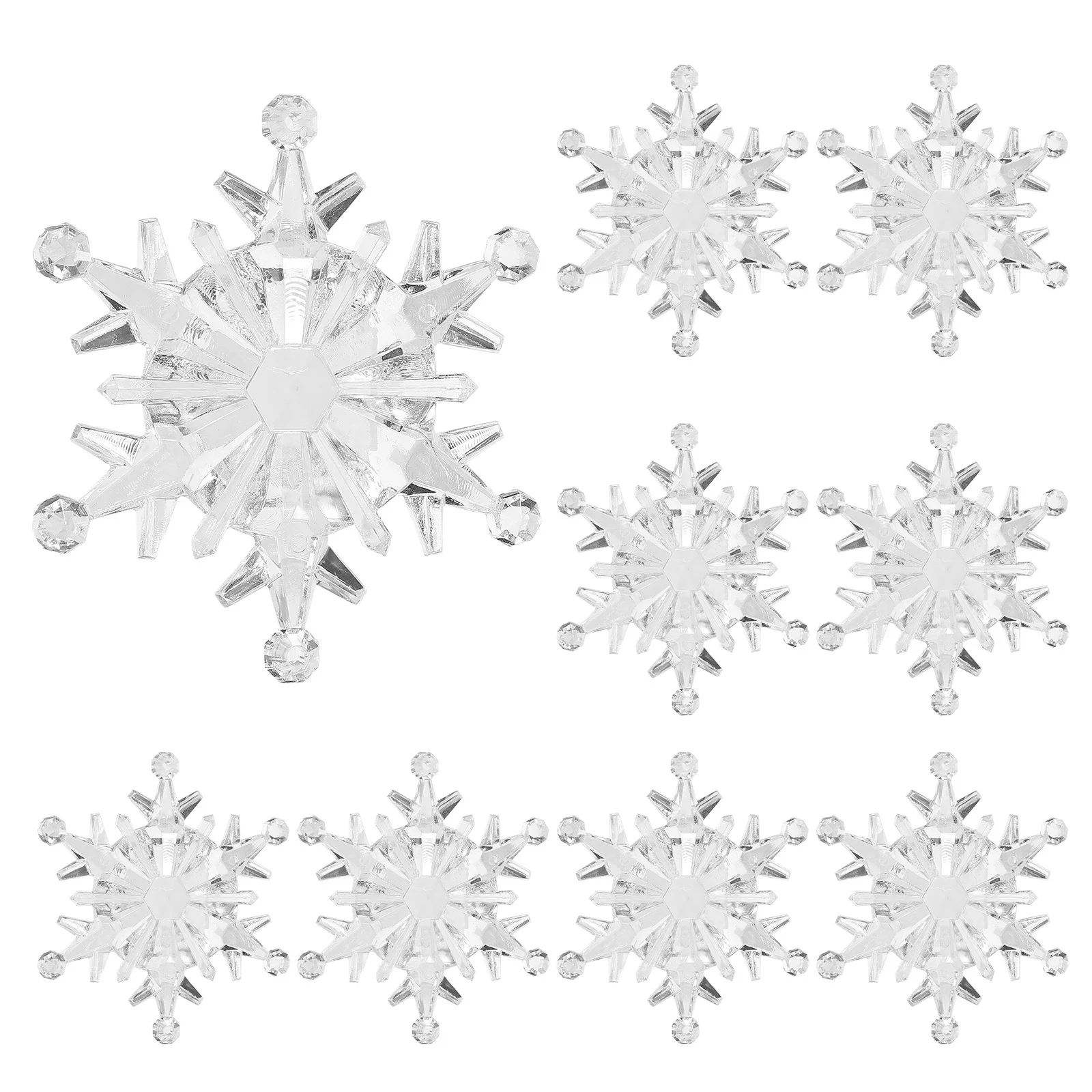 

50Pcs Christmas Hanging Snowflake Ornament Acrylic Cartoon Shape Xmas Tree Decorations Window Wall Fireplace Party