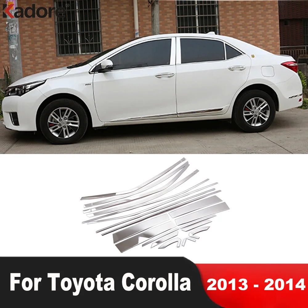 

Window Sill Trim For Toyota Corolla (E170) 2013 2014 Stainless Steel Car Full Windows Frame Molding Strip Exterior Accessories