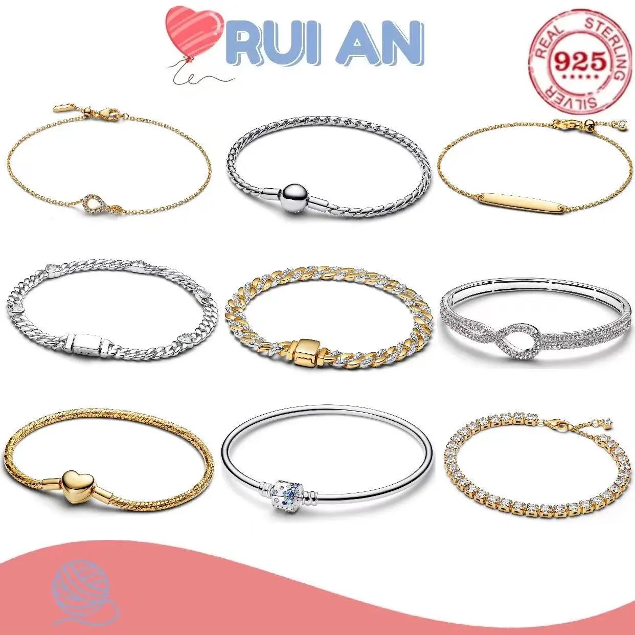 2025 100%925 sterling silver original charm bracelet rose heart-shaped women high quality jewelry luxurious birthday gift