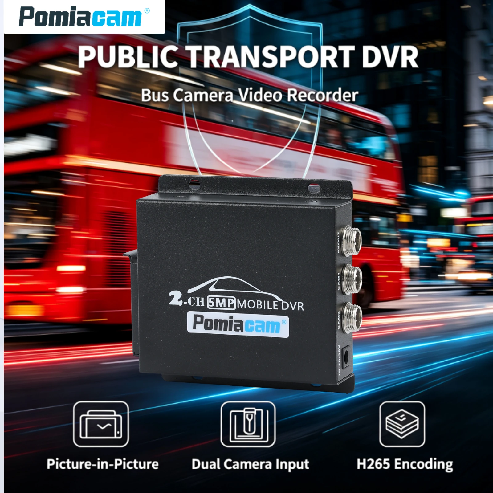 Mini Vehicle Mobile DVR CVBS AHD TVI Camera Input HDMI 1080P 60fps DVR 2-CH Ultra-clear Audio and Video Synchronous Recording