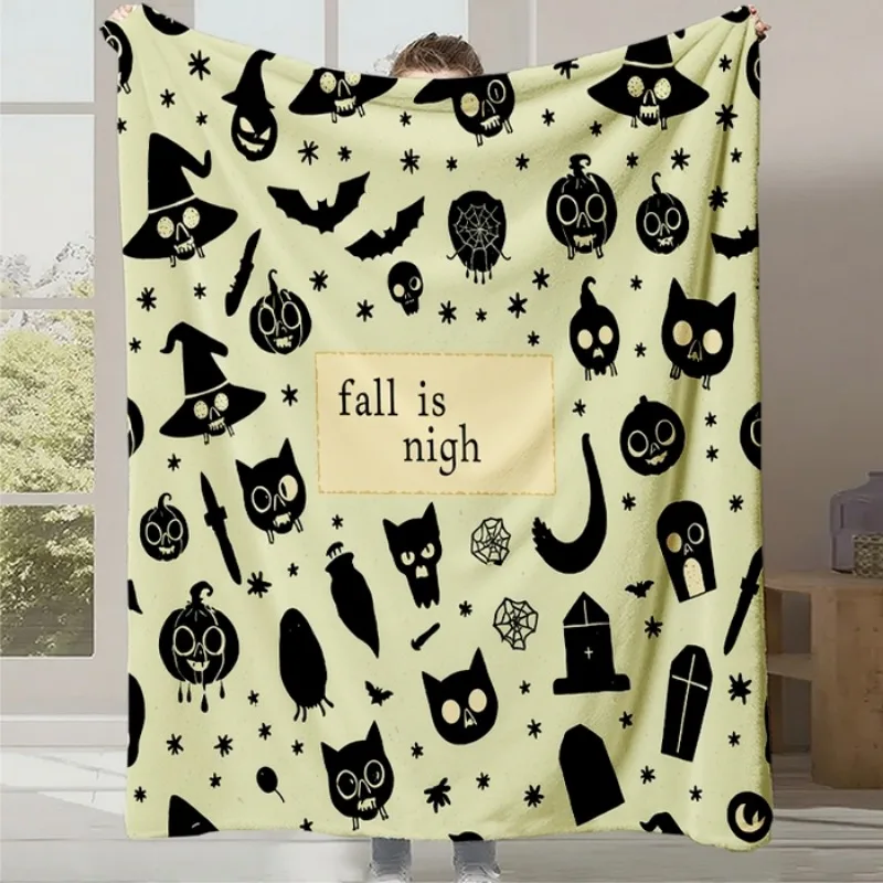 

Digitally printed coral fleece flannel blanket office nap casual blanket halloween gift blanket