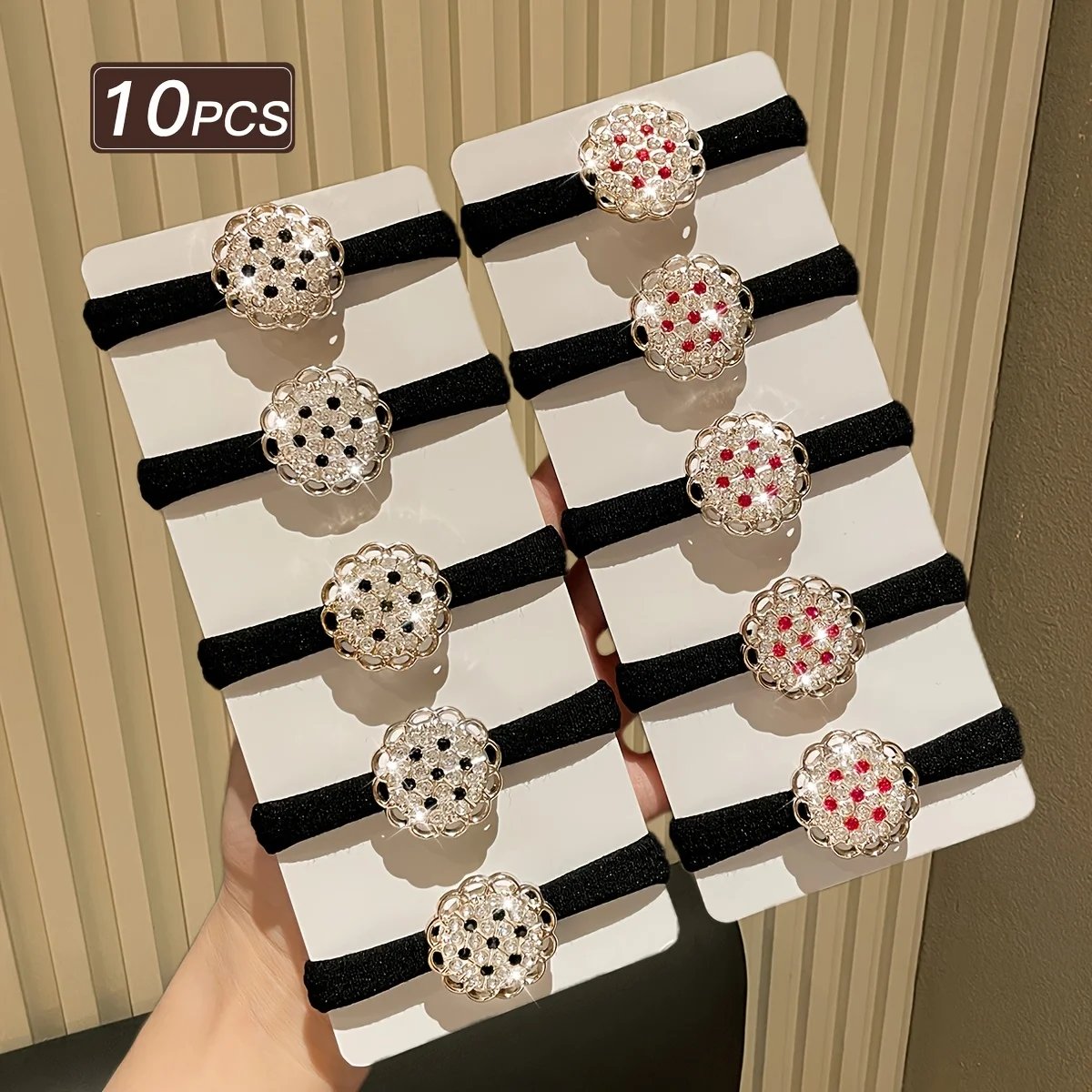 

10 шт. для женщин, изысканные и великолепные, инкрустированные блестящими стразами, резинка для волос «конский хвост», подходит для ежедневного использования и подарков