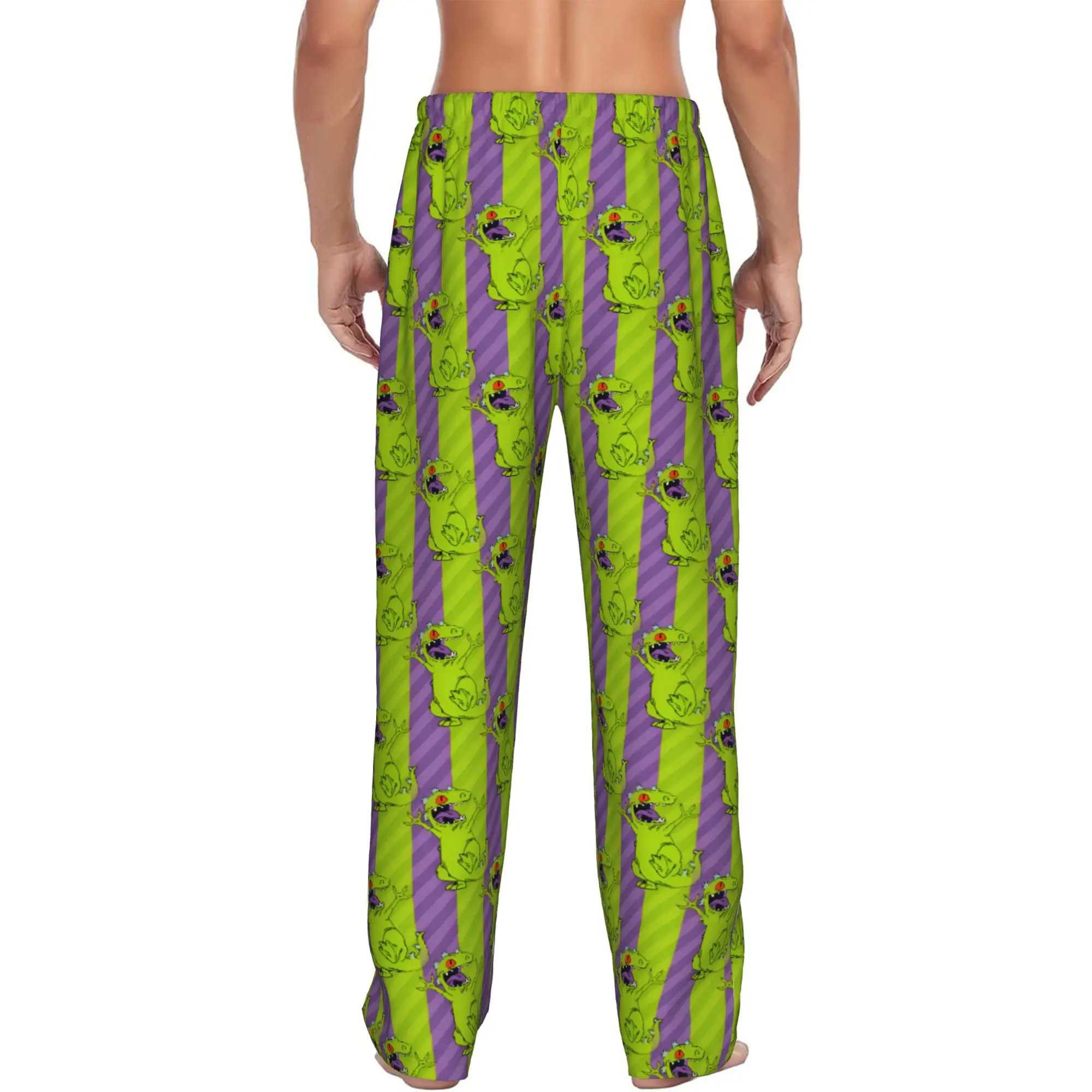 Custom Printed Men R-Rugrats  Cartoon Go Wild Pajama Pants  Sleepwear Sleep Lounge Bottoms with Pockets view 3