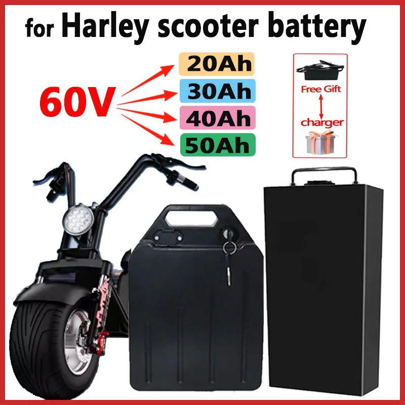 

For 60V Harley Battery 50Ah 40Ah 30Ah Electric Motorcycle 18650 Lithium Battery Suitable For CityCoco Electric Scooter Battery