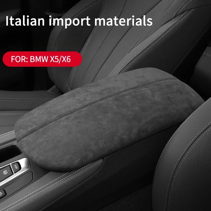 Car Center Armrest Box Cover Alcantara Suede for BMW X5 F15 F16 X6 E71 E70 Storage Box Panel Cover Sticker Car Accessories tools