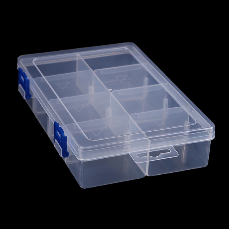 Multifunctional Box Case 20*13.5*4.5cm Large 8 Grids Plastic Storage Box Screw Electronic Component Transparent Organizer Box