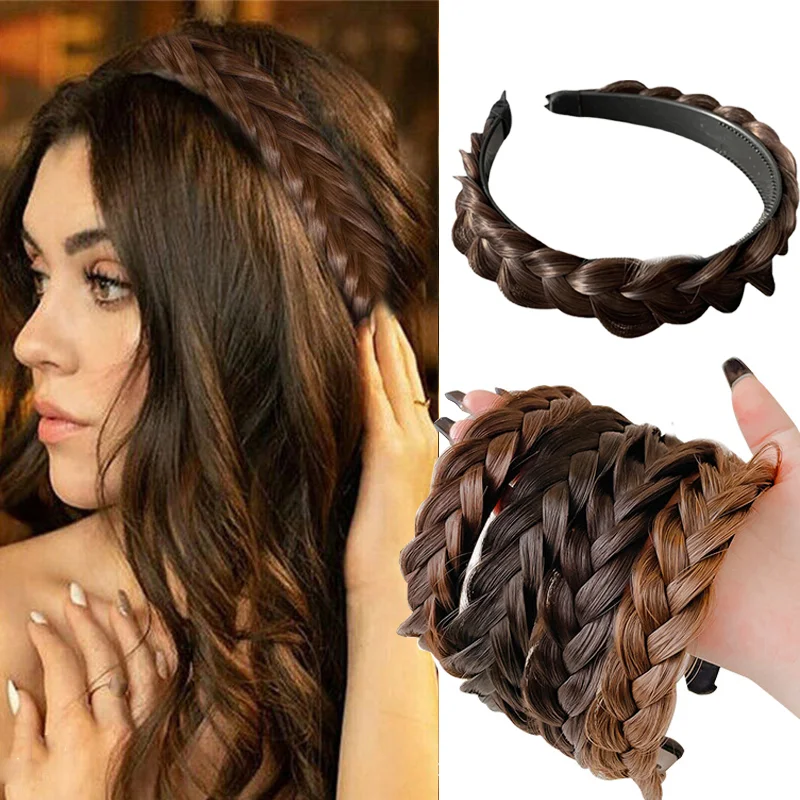 Girls Hair Band Fishbone Braid Wig Twist Braid Hairband Headband Hairpin Bohemia Nonslip Headdress Bridal Women Hair Accessories