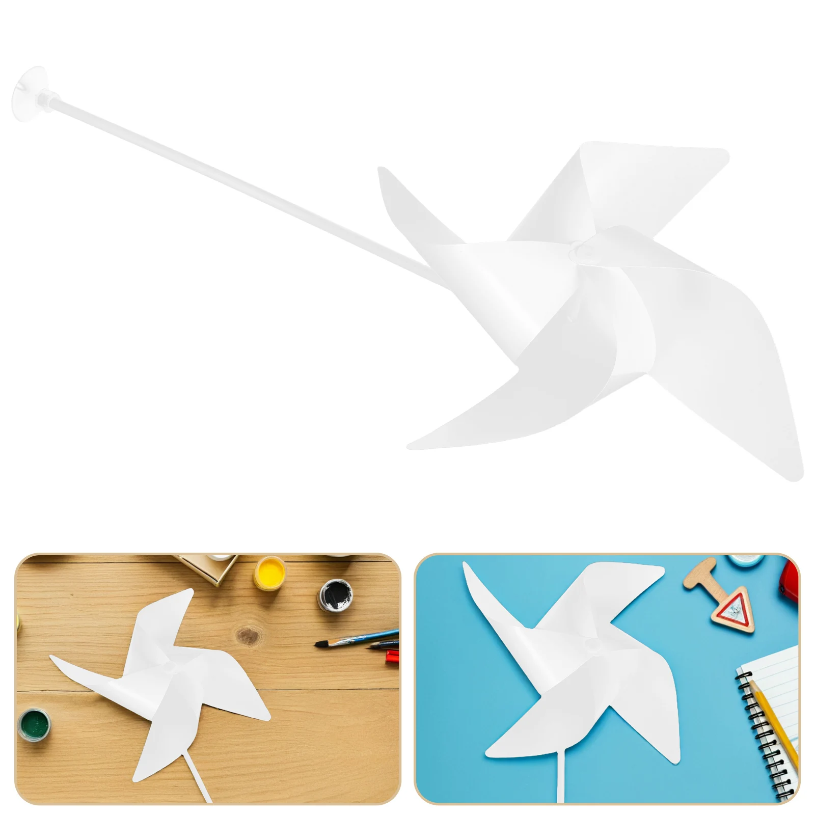 

10Sets Garden Rotating Windmill Kit Blank Pinwheels for Patio Lawn Party Decoration DIY Outdoor Windmill Decor for Children