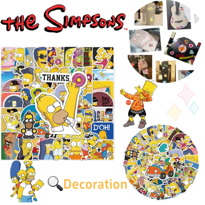 

New Creative The Simpson Stickers Cute ，Cartoon ，High-Appearance, Fashionable Personalized Student Planner Luggage Decoration