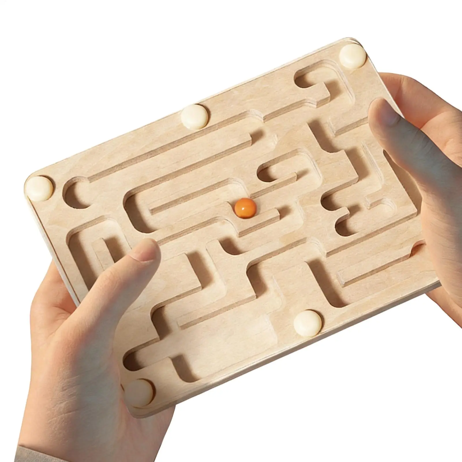 

Деревянная игра-лабиринт с мраморными шариками, балансировочная доска, головоломка-лабиринт, портативная игра для тренировки координации рук и глаз, развития логических навыков, развивающая игрушка