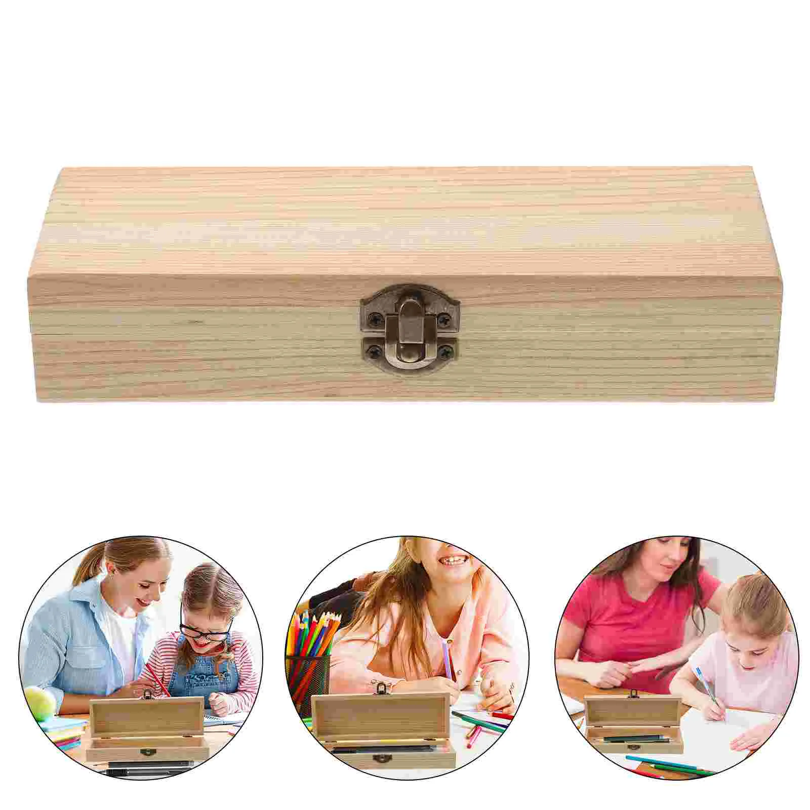 

Children's Hand Mold Wood Pencil Case Container Supply Kids Cases Students Stationery Storage Frosted Holder Boxes