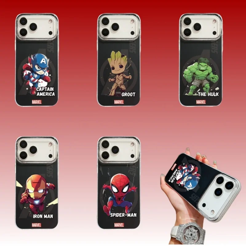 

3D Luxury Anime Cute Groot The Hulk Spider-Man Iron Man Phone Case for iPhone 11 12 13 14 15 16 17 Pro Max Plus Cover