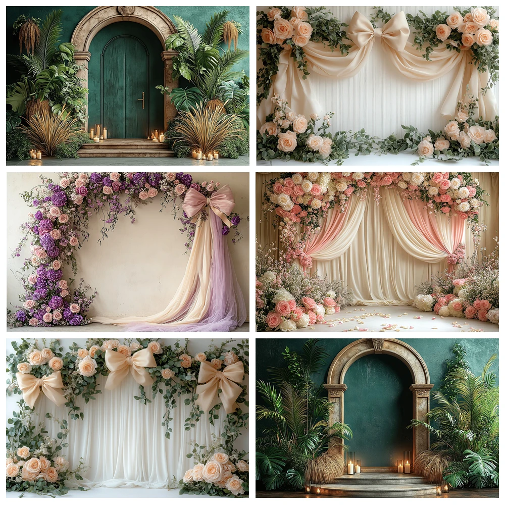 

Flowers Birthday Photography Background Bohemian Holiday Party Family Portrait Photo Backgrounds Photobooth Studio Prop Supplies