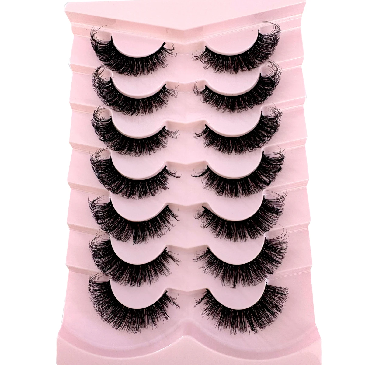 5/7 Paar russische Streifenwimpern, flauschige künstliche Nerzwimpern, Wispy-Wimpern für einen natürlichen Look, dicke, voluminöse künstliche Wimpern, lockige künstliche Wimpern – Detail 30