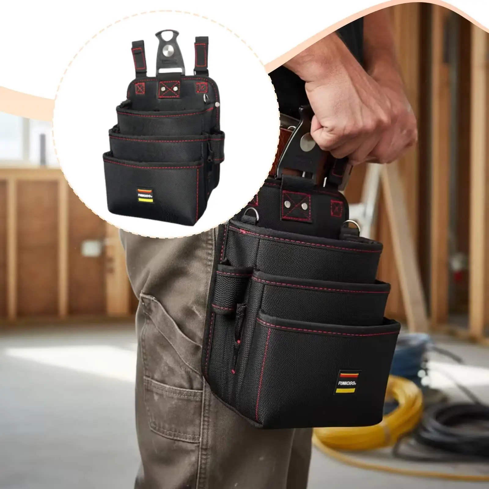 Tool Waist Pack Oxford Cloth Compact Multipurpose Outdoor Gifts Travel High Performance Portable EVA for Contractor Carpenter