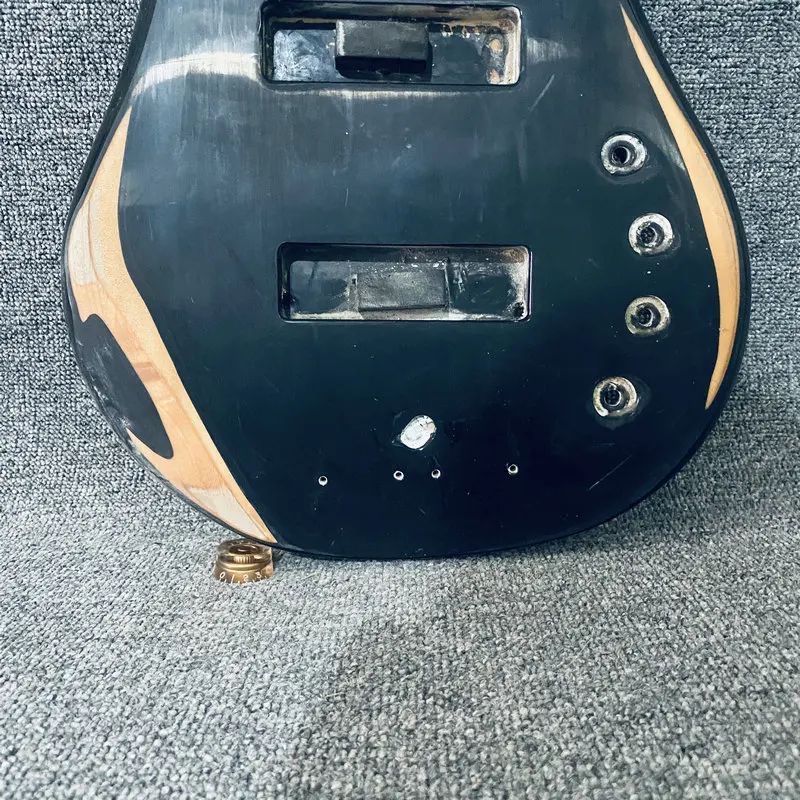 FB713 Black Color Paints Problems Active Pickups Electric Bass Unfinished Bass Body 5 or 6 Strings for Replace and DIY Damaged