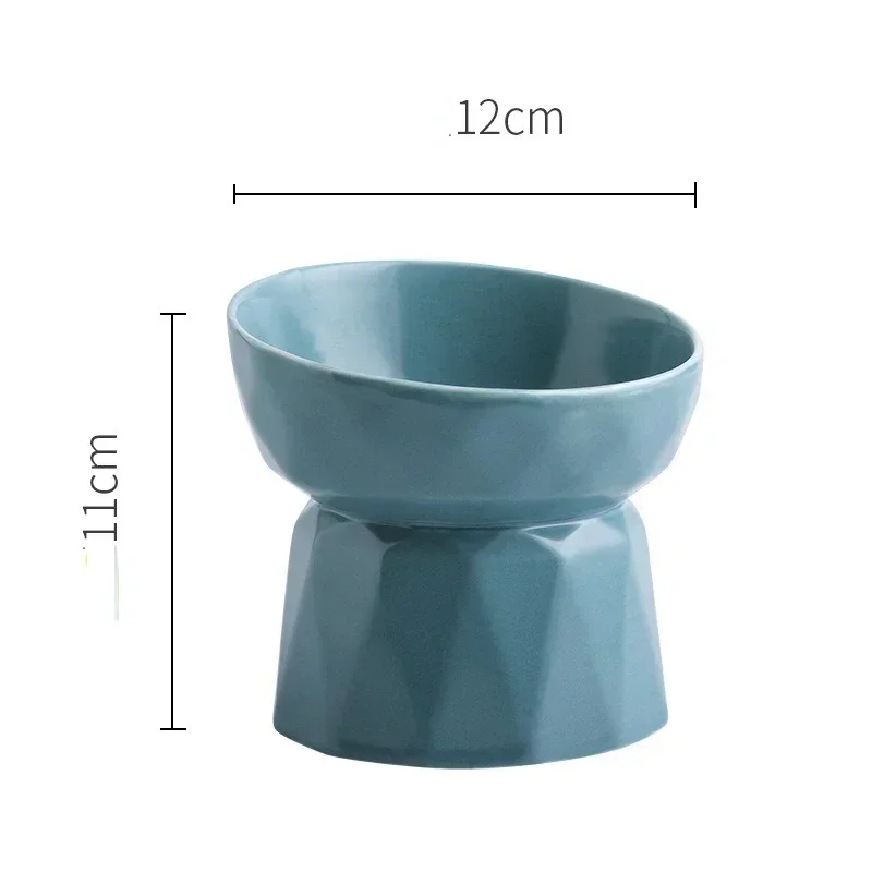 Cat Macaron Color Ceramic Bowl Elevated Pet Food Water Feeders Non-slip Small Dogs Drinking Eating Supplies