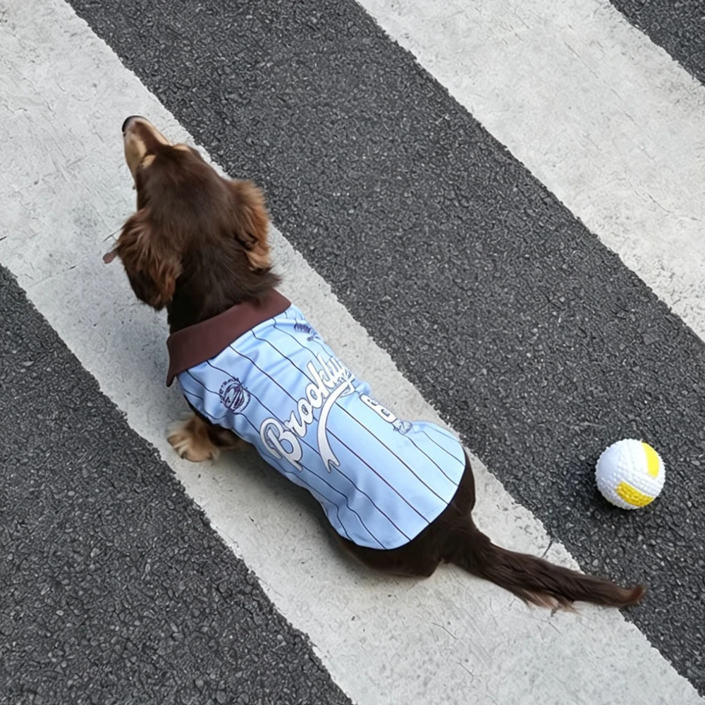 Camiseta deportiva sin mangas a rayas para perros salchicha Dachshund - imagen 2
