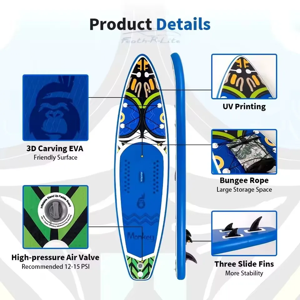 Stand Up Paddle Board Inflatable Stand Up Paddling Board Surfboard Surfboard Sup Board 335*83*15CM Laod 150kg with Accessory