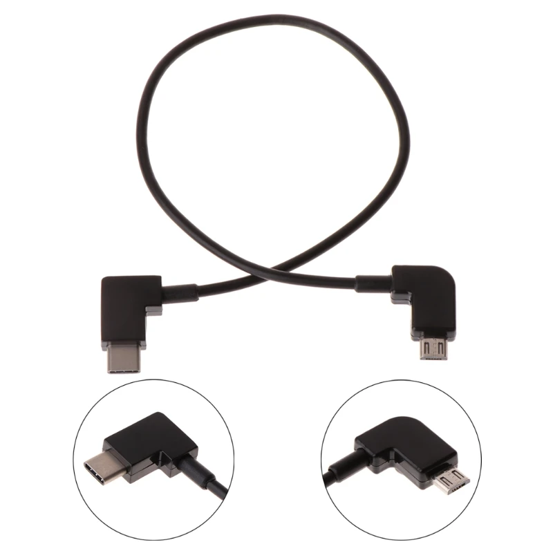 Double elbow Micro USB to Type C Cable for Drone Controller TabletPC