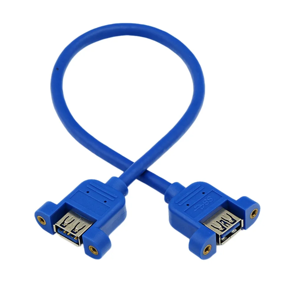 USB Cable 3.0 Extension Female To Female Extension Cable Double Shielded Screw Panel Mounting