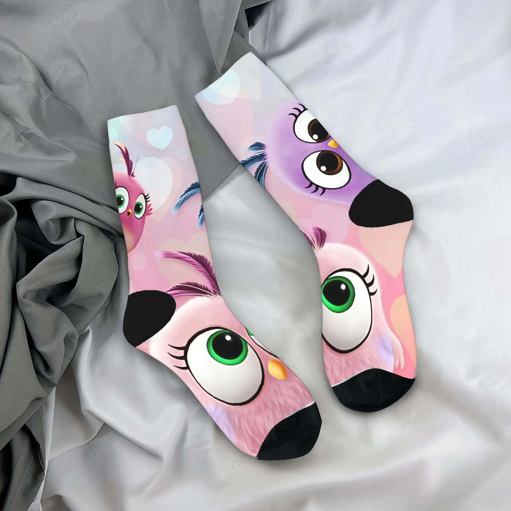 Birds Game Socks  Casual Stockings Autumn Non Skid Adults Men Socks Comfortable Printed Outdoor Socks