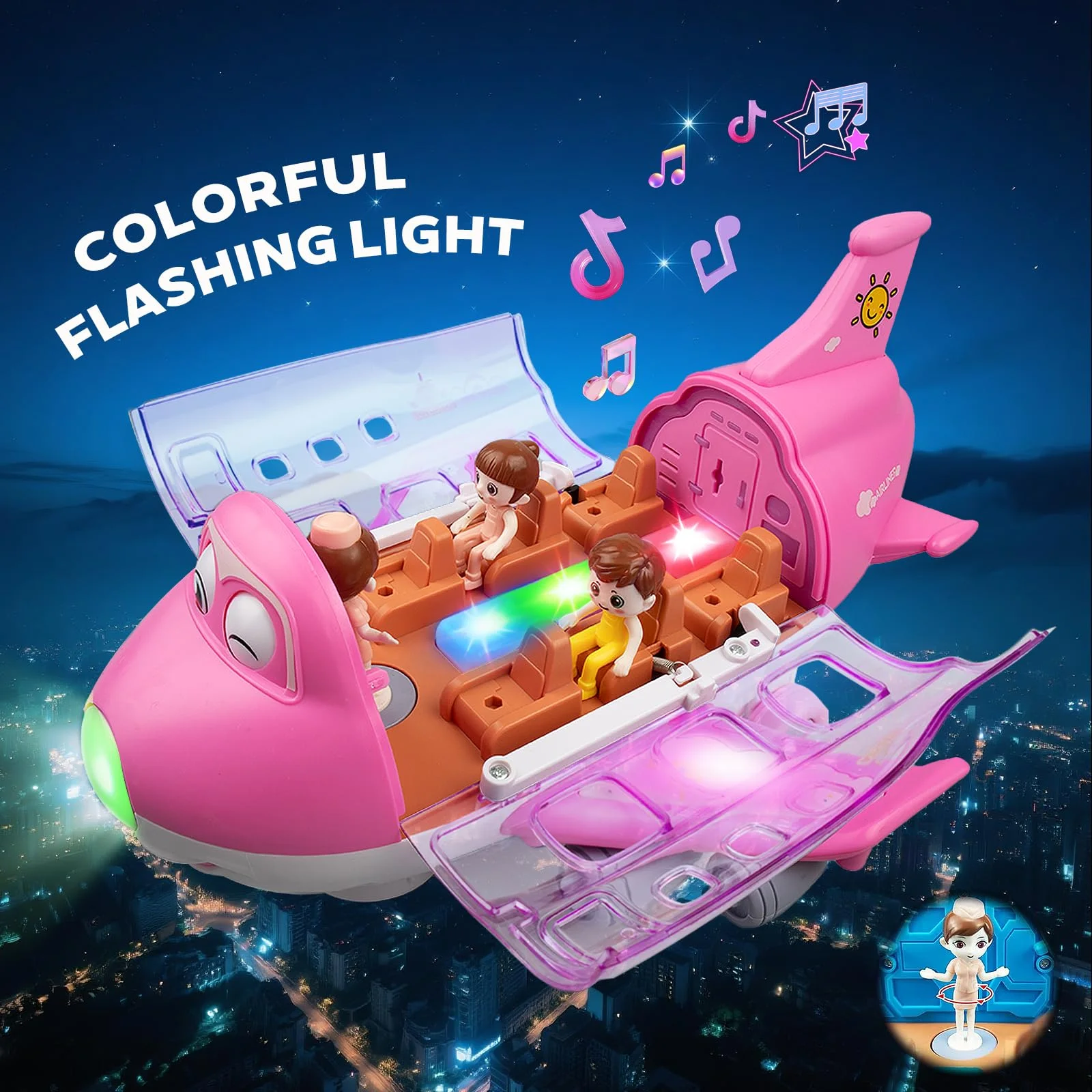 

Kids Aerial aircraft model toys, universal walking, automatic obstacle avoidance, lighting and music，festival christmas present