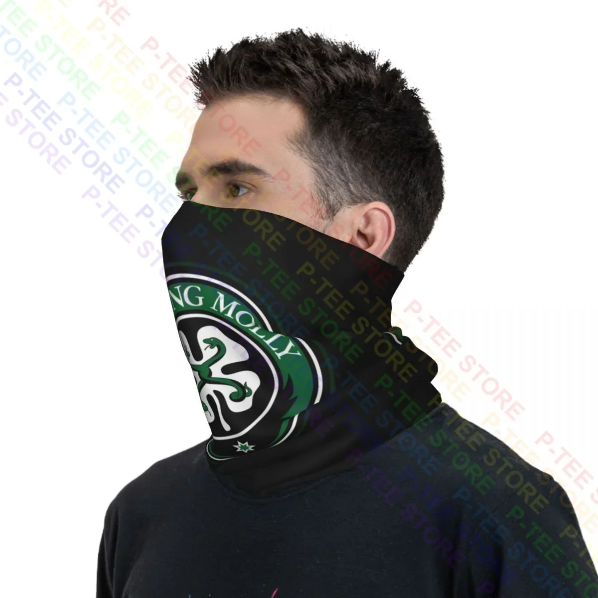 The Flogging Molly Logo Irish Celtic Neck Gaiter Bandana Scarf Face Mask Simple Fashion Sun Protection