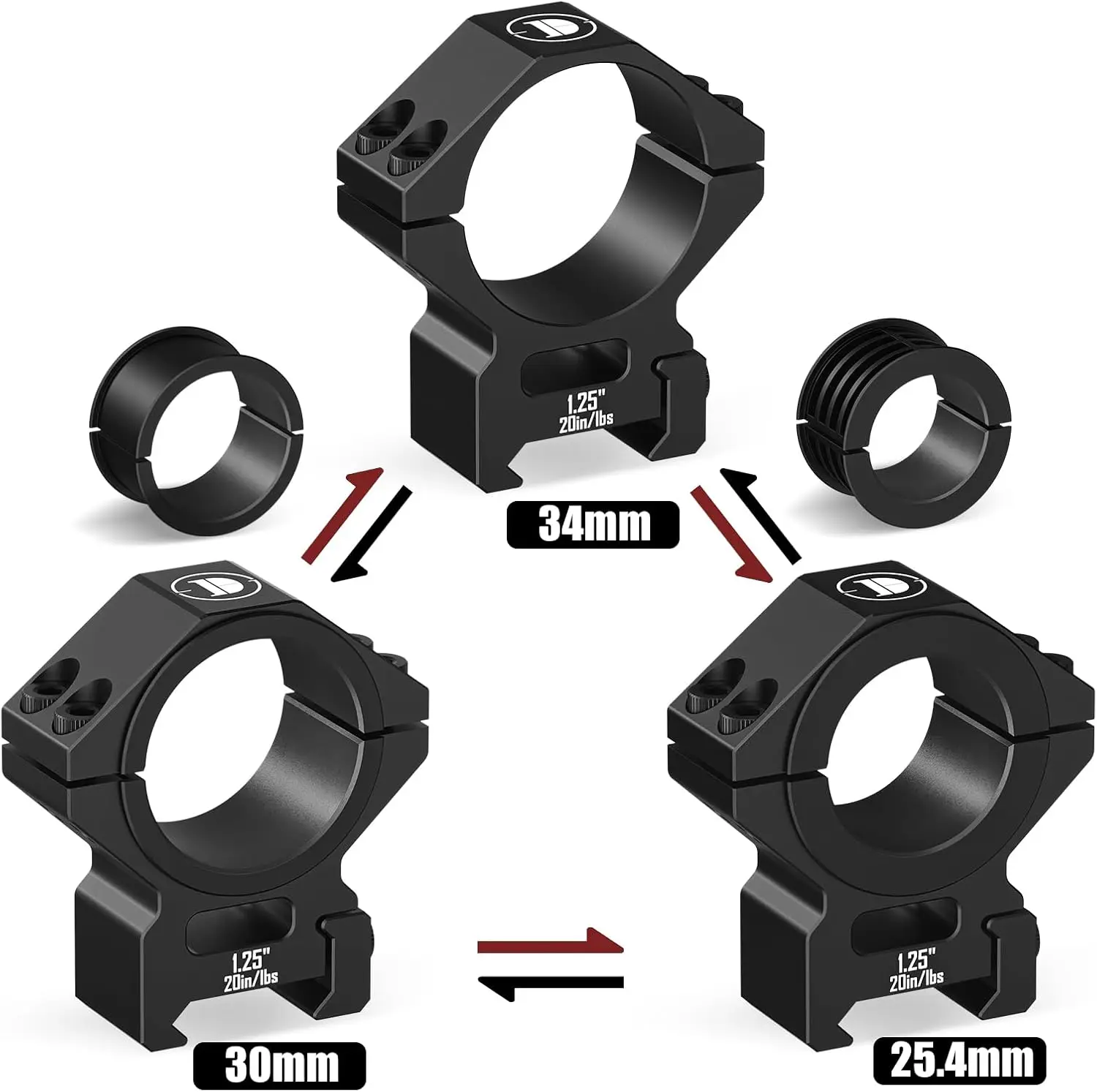ديسكفري 6061 الألومنيوم العالمي نطاق جبل Picatinny ويفر المزدوج متوافق متعدد أنبوب 25.4 مللي متر/30 مللي متر/34 مللي متر 1.25in الارتفاع #4