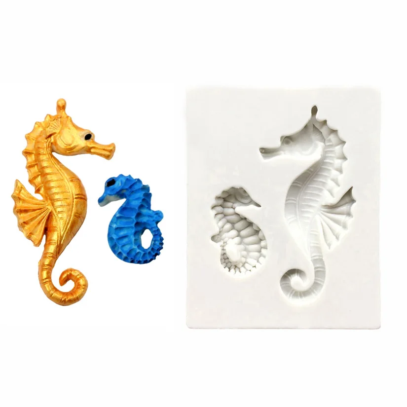قالب سيليكون محارة حصان البحر Sugarcraft كب كيك الشوكولاته الخبز العفن فندان أدوات تزيين الكعكة