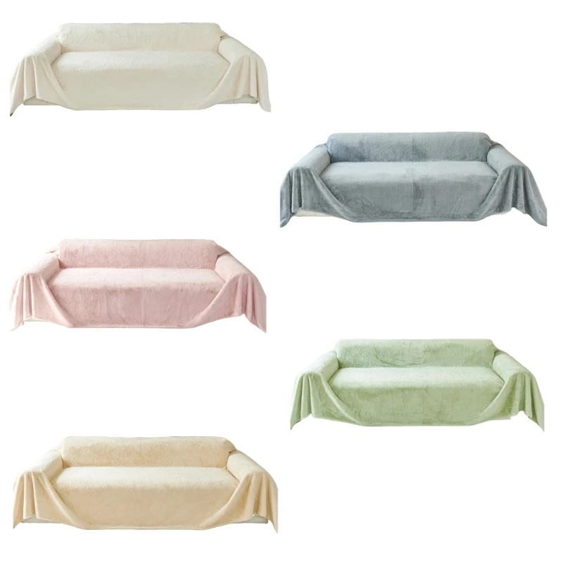 KX4B Cómoda funda sofá felpa, funda antideslizante y duradera para sofá
