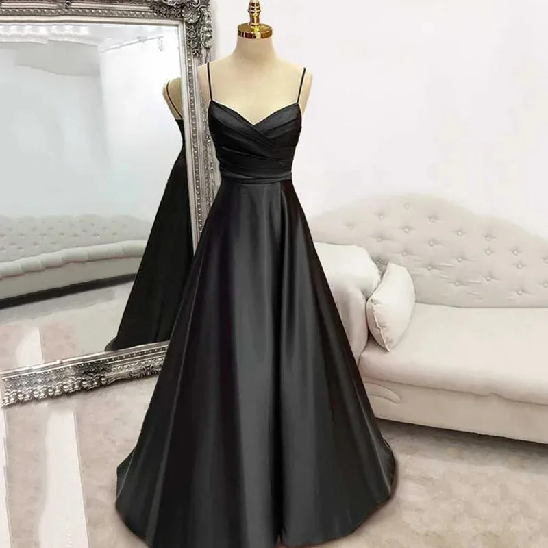 Vestido Largo Formal Satén Encaje Espalda Descubierta - close-up view