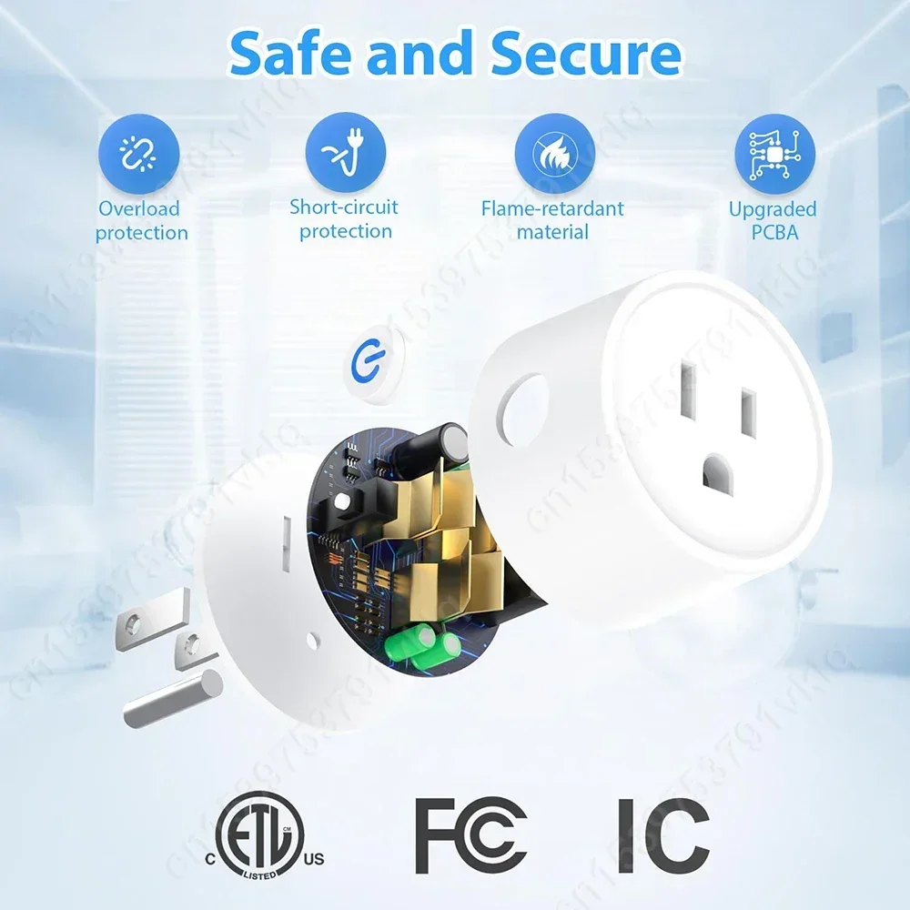 Matter Wifi Smart Socket Mini US Smart Plug Home Appliance Outlet APP Control Support Homekit Alexa Google Home SmartThings Hub