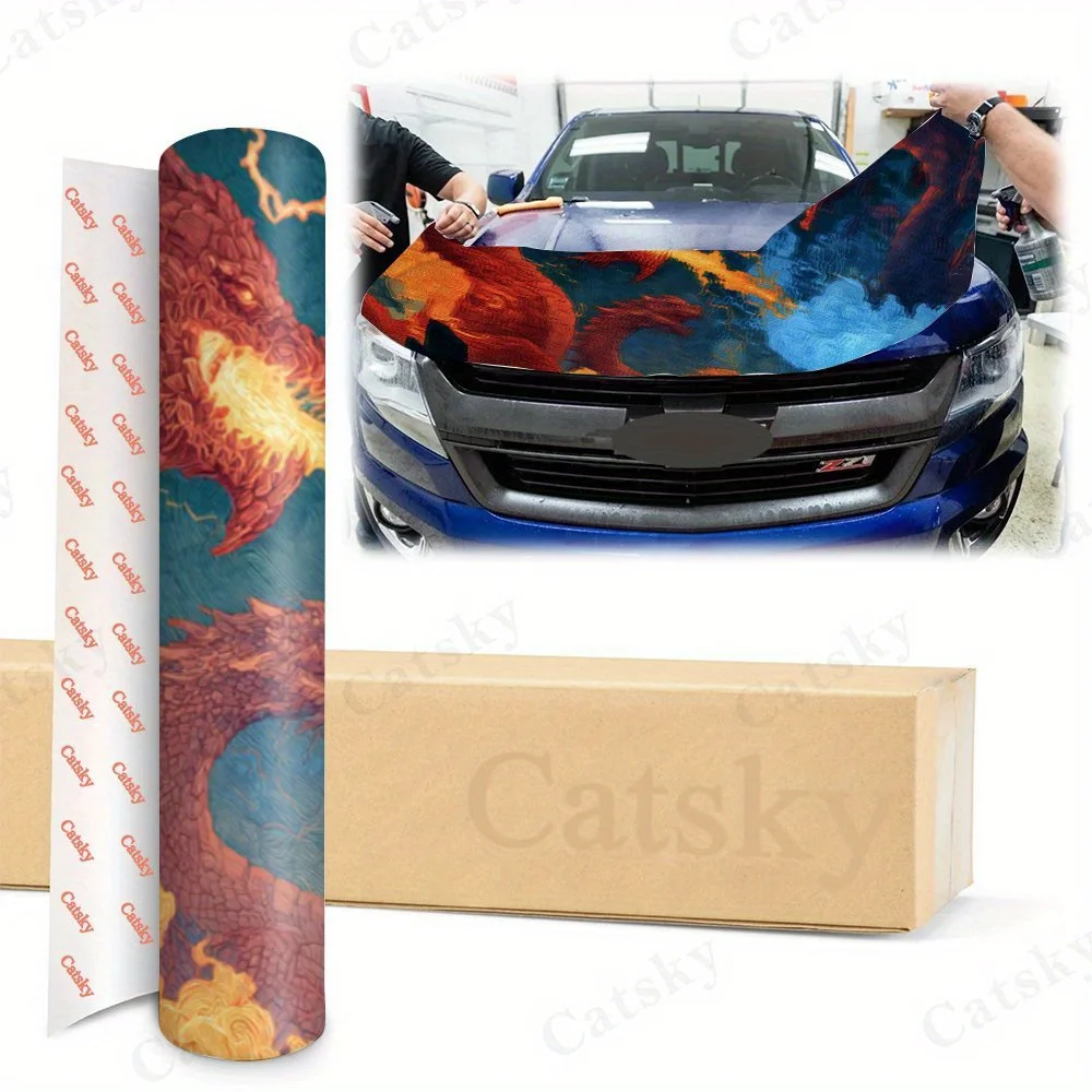 ملصق غطاء محرك السيارة الأسطوري Dragon Clash، ملصق فني تلقائي، ديكور شخصي خارجي للسيارة، هدية لمحبي السيارات، فريد من نوعه #5
