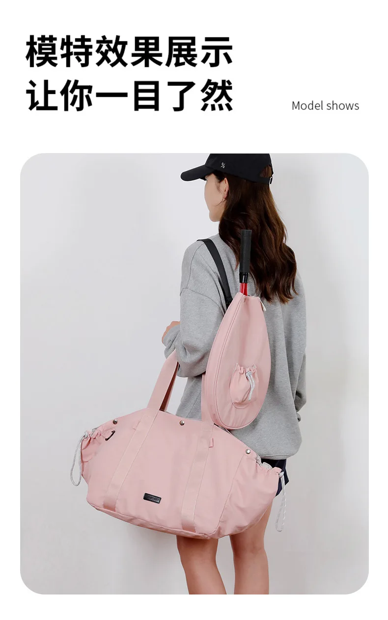Women Tennis Racket Bag 2 in 1 Detachable Pickleball Bag Badminton Handbag Waterproof Large Capacity Single Shoulder Travel Bags