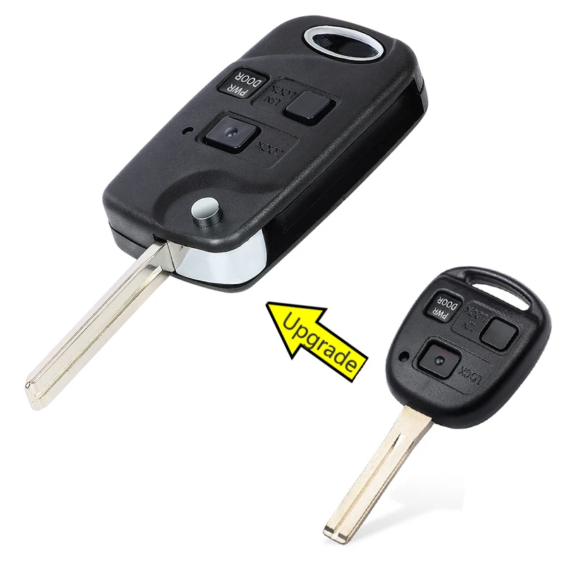 KEYECU 315MHz 4D67 / 4D68 Chip HYQ12BBT 89070-48821 Upgraded Flip 3 Button Remote Key Fob for Lexus RX330 RX350 RX400 2004-2010