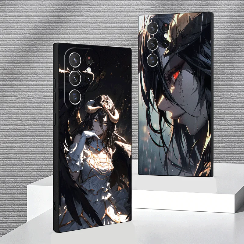 Soft Phone Case For Samsung Galaxy S24 S25 S26 Ultra Albedo O-Overlords Anime S23 S22 Plus S21 FE S20 + Edge Black Cover Shell
