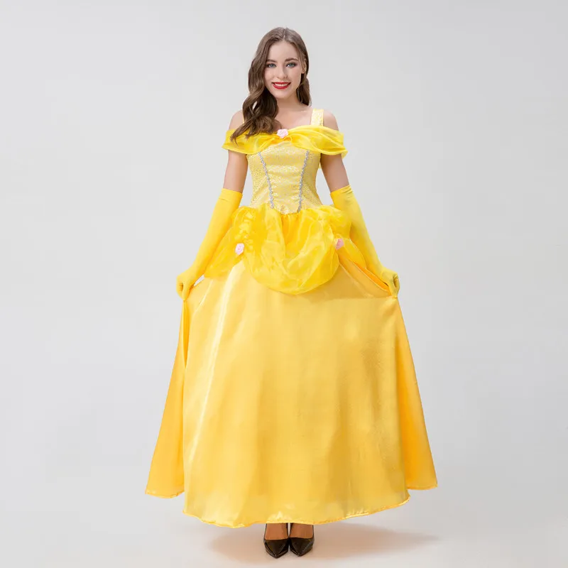 

Взрослый костюм Beau And the Beast Belle Princ Dr на Хэллоуин, одежда для бальных представлений, женская традиционная этническая сценическая одежда...